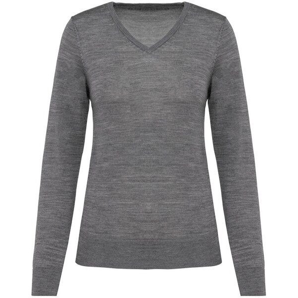 Greenspired Merino-Damenpullover mit V-Ausschnitt 220g/m²