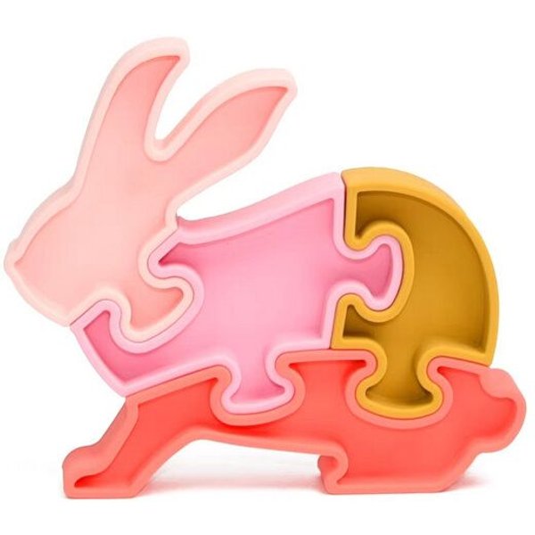 PETIKIDS Montessori-Lernspielzeug – 3D-Puzzle „Hase“ aus Silikon – Lernspielzeug