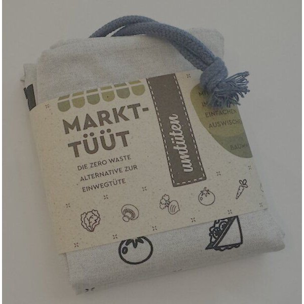 umtüten Markt-Tüüt aus Recyling Bio Baumwolle / plastikfrei / made in Germany