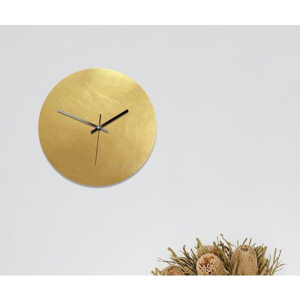 Calvill Lautlose Wanduhr aus reinem Messing