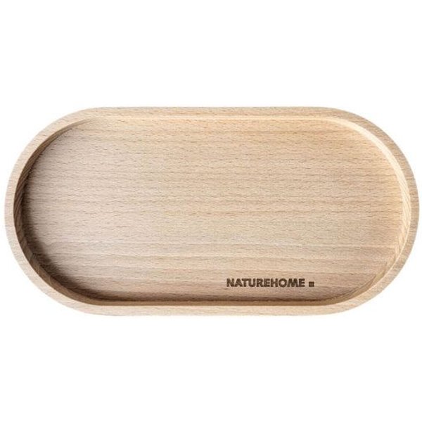 NATUREHOME Holztablett Buche massiv in div. Größen – Serviertablett Holz, oval, handgefertigt – Dekotablett für Küche, Bad & Wohnzimmer – Geölt, lebensmittelecht