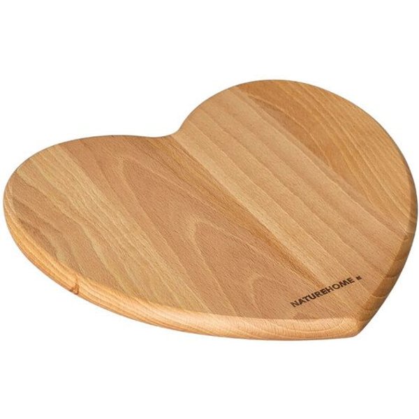 NATUREHOME Schneidebrett Herz Buche 22,5x24x1,5cm