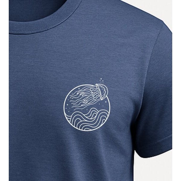 vis wear Qualle zwischen Ozean und Wellen - Unisex Organic T-Shirt