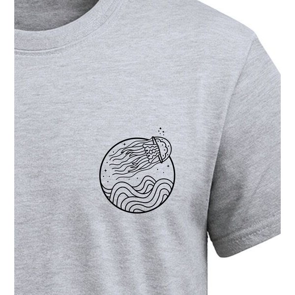 vis wear Qualle zwischen Ozean und Wellen - Unisex Organic T-Shirt