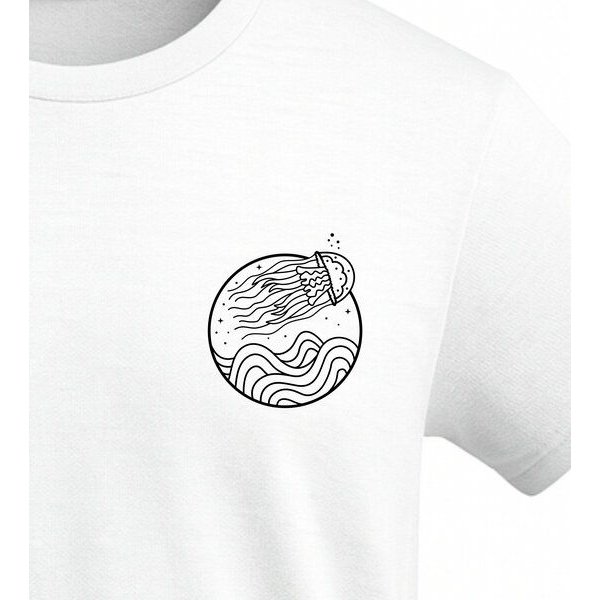 vis wear Qualle zwischen Ozean und Wellen - Unisex Organic T-Shirt