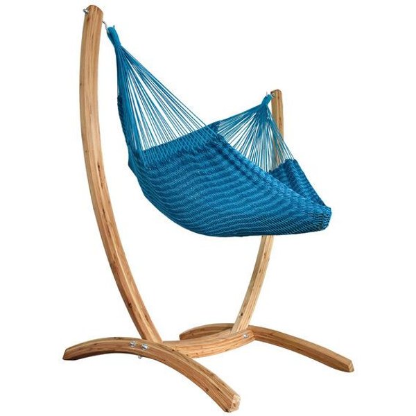 MacaMex Hängesessel SET – Uve Holzständer mit Vela Netzhängesessel