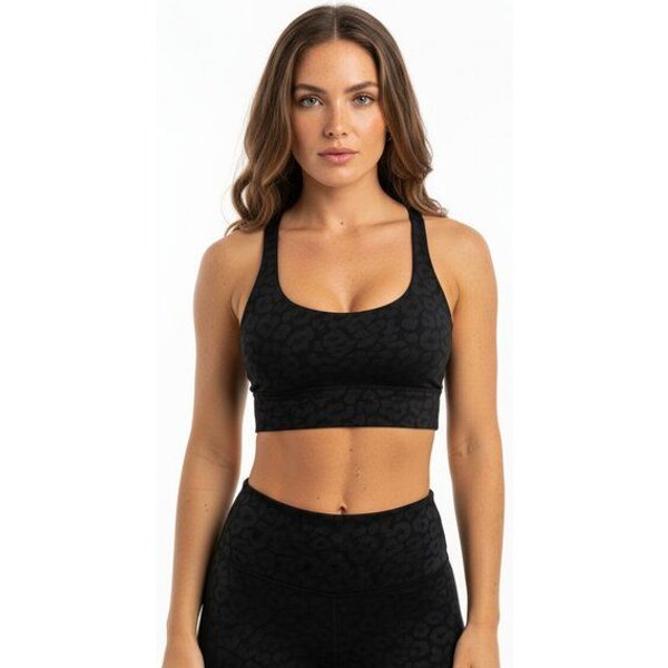 Yoga Hero Sport BH Leopard ecoNYL mit herausnehmbaren Pads