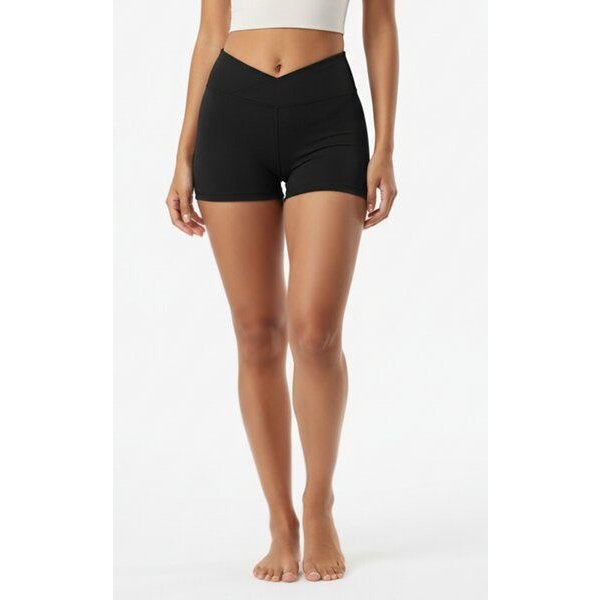 Yoga Hero Shorts Schwarz V-Cross aus ECONYL