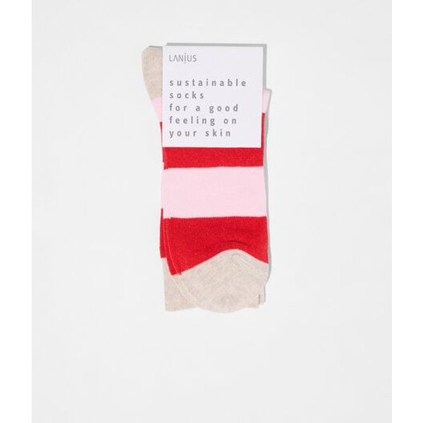 LANIUS Socken mit Blockstreifen (GOTS)