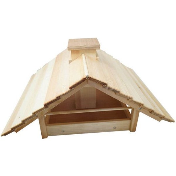 NATUREHOME Vogelhaus mit Satteldach und Futterschacht