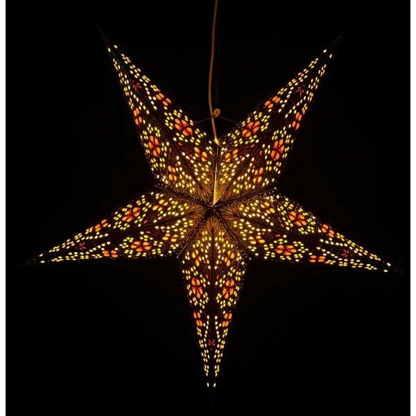 MoreThanHip Weihnachtsstern aus Papier Ø60 cm - inkl. Beleuchtungsset - Jaipur