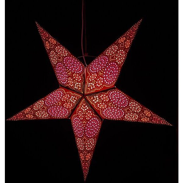 MoreThanHip Weihnachtsstern aus Papier Ø60 cm - inkl. Beleuchtungsset - Goa
