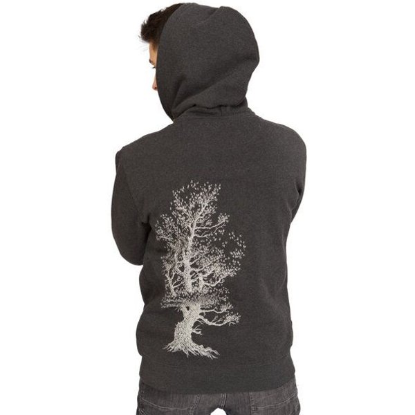 Life-Tree Organic Fairwear Zipper Unisex Organic Fairwear Pine Tree | Grau