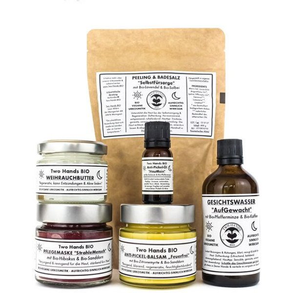 Two Hands BIO Pflegeset Unreine Haut & Akne "KlarSicht" - Bio-Vegane Urkosmetik