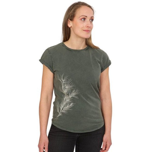 Life-Tree Organic Fairwear Shirt Women Organic Fairwear Pine Branch | Grün
