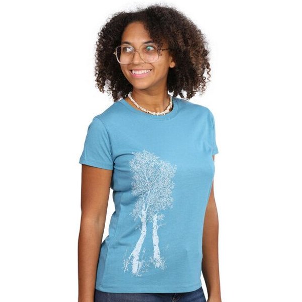 Life-Tree Bamboo Fairwear Shirt Women Birke | Blau/Grün