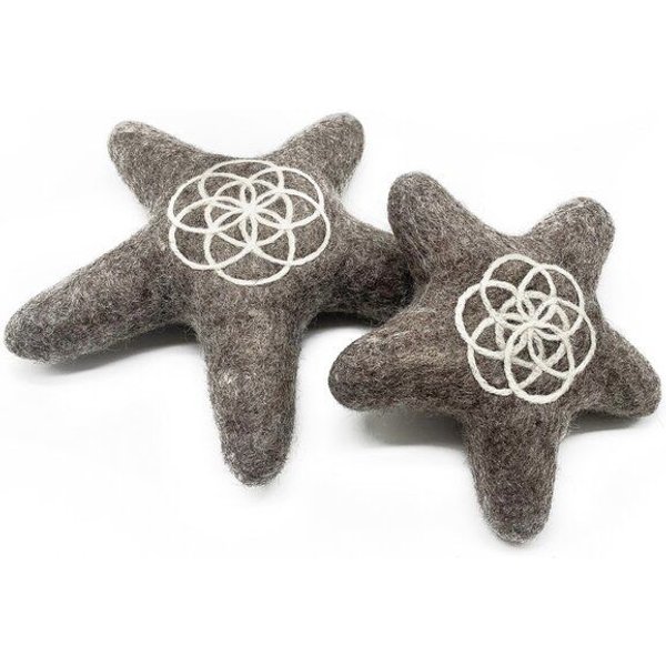 Wooliie Seed of Life Star – handgefertigtes Spielzeug aus 100 % naturbelassener Schurwolle