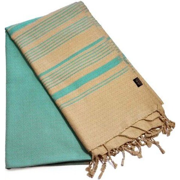 Karawan authentic Fouta Sand Collection – Jacquard-Hammamtuch aus Bio-Baumwolle