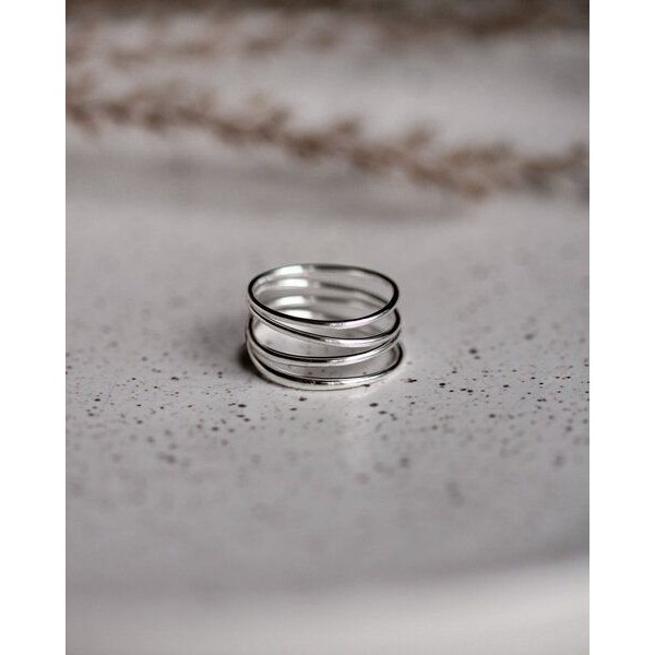 lille mus Ring 'Loop Basic' 925 Silber / vergoldet