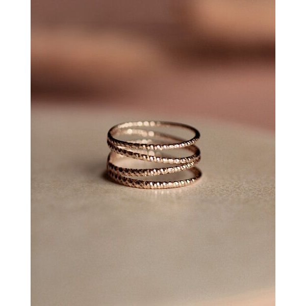 lille mus Ring 'Loop Glitzer' 925 Silber / vergoldet