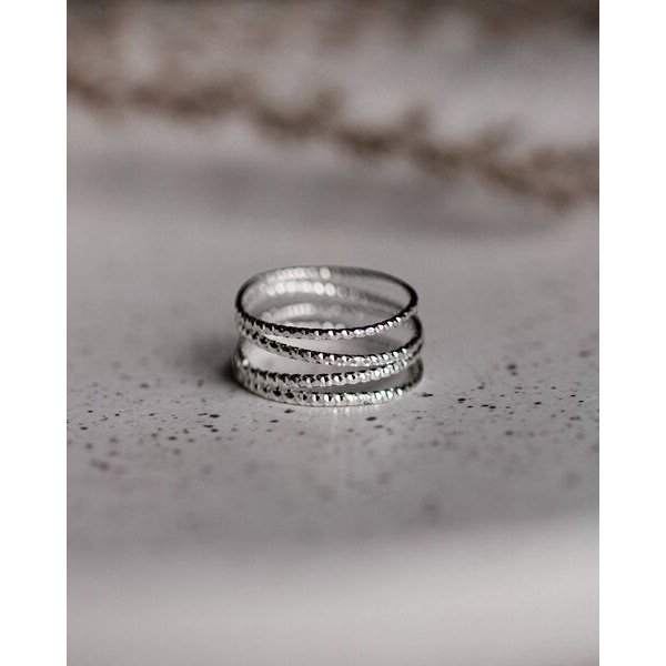 lille mus Ring 'Loop Glitzer' 925 Silber / vergoldet