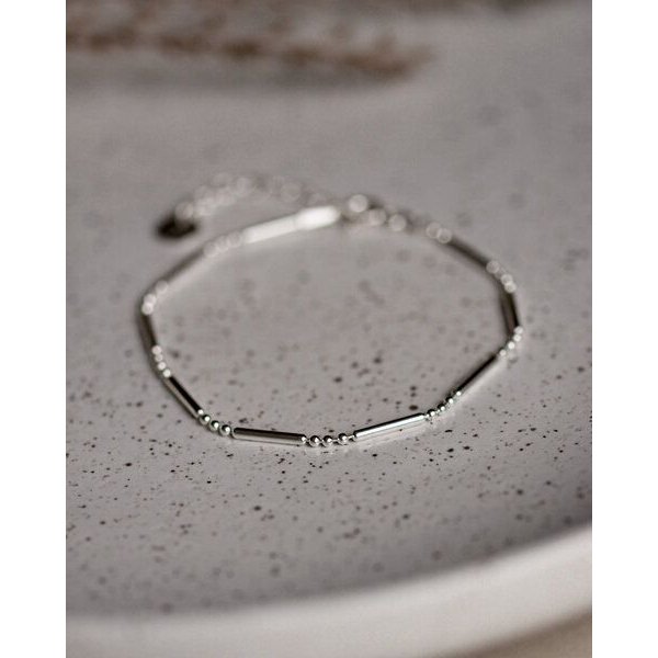 lille mus Armband 'Perlenstab' 925 Silber / vergoldet