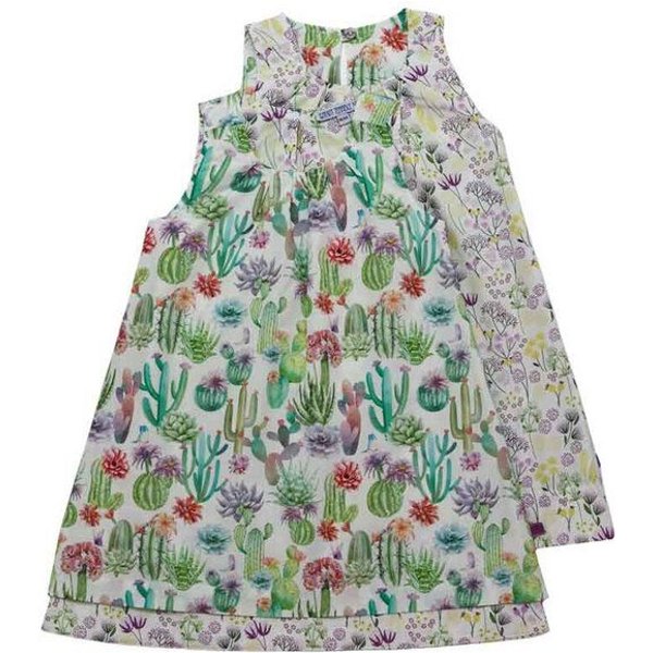 Enfant Terrible Wendekleid Kakteen und Blumen in weiss-grün