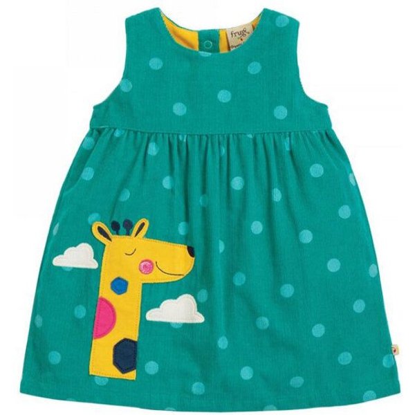Frugi Cordkleid Lily Giraffe in petrol