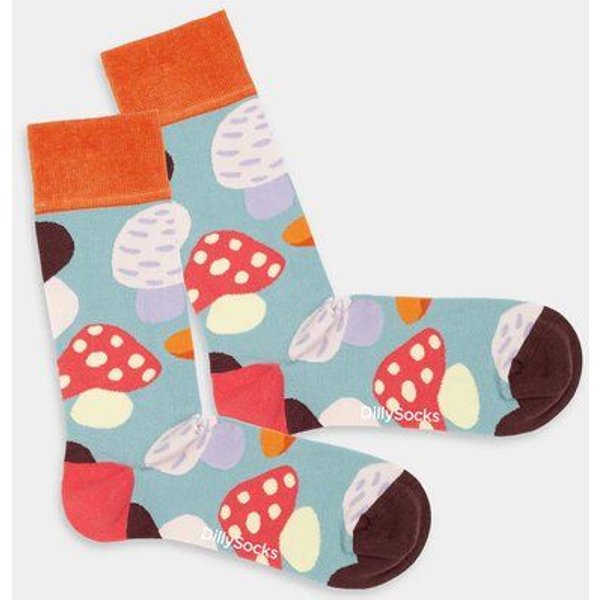 DillySocks Bunte Socken, Bio Baumwolle, Magic Mushrooms