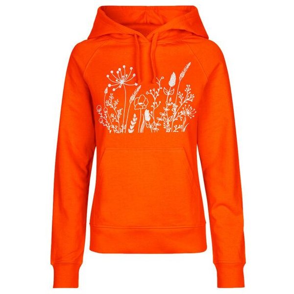HANDGEDRUCKT "Wilde Wiese" Frauen Hoody Neutral