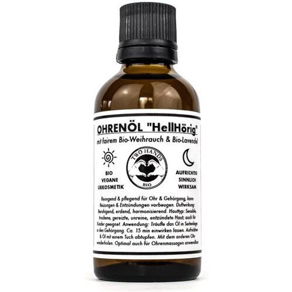 Two Hands BIO Ohrenöl „HellHörig“ mit fairem Bio-Weihrauch & Bio-Lavendel - Bio-Vegan