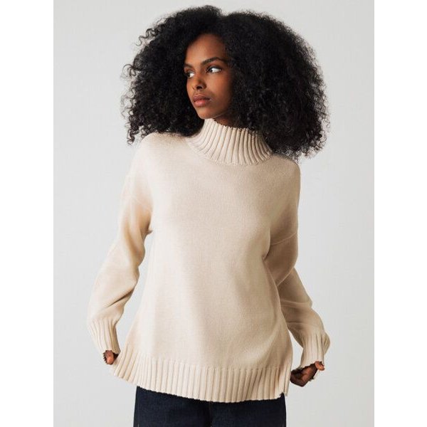 Honest Basics Damen Mock-Pullover aus Bio-Baumwolle