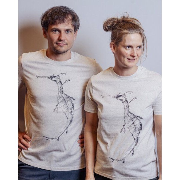 NanMa Shirt Fetzenfisch | Bio-Baumwolle | lokal handbedruckt in Österreich | Unisex | regular Fit | naturweiß