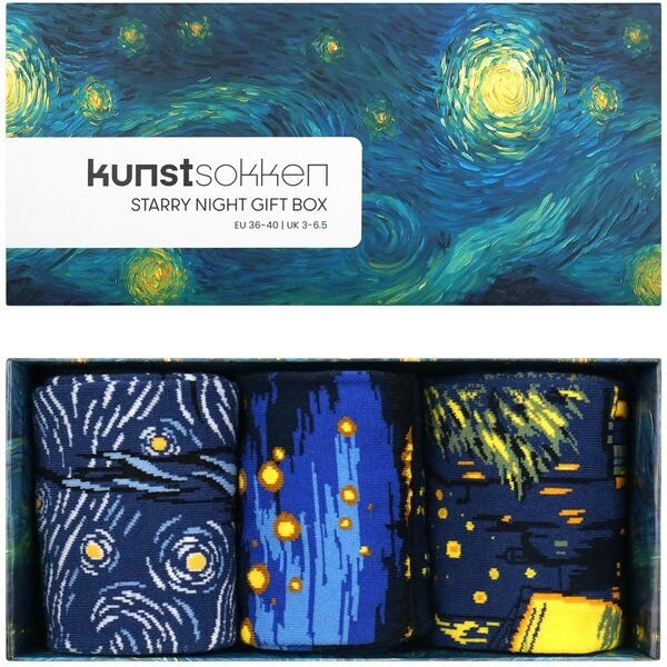 KUNSTSOKKEN Kunst Socken Geschenkset - Nahtlose Bunte Socken aus Bio-Baumwolle Mix - Lustige kunstsocken weihnachtsgeschenke für kunstliebhaber
