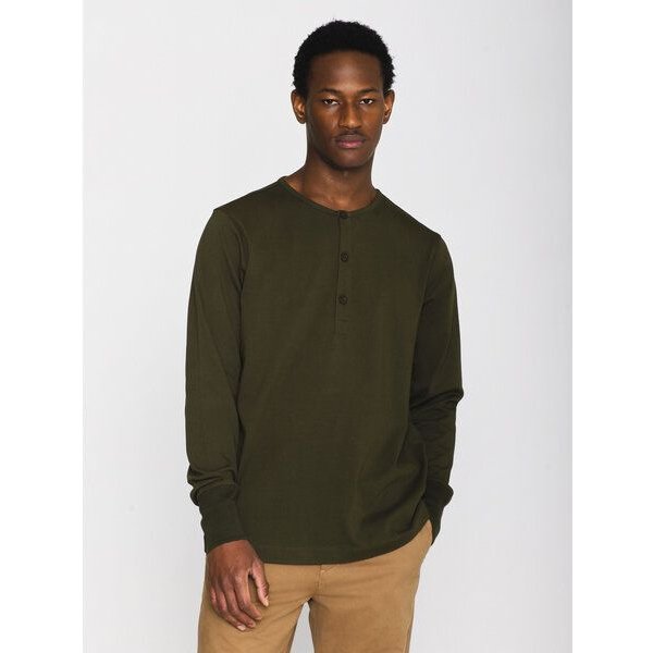 KnowledgeCotton Apparel Sweatshirt - BO long sleeve henley - aus Bio-Baumwolle