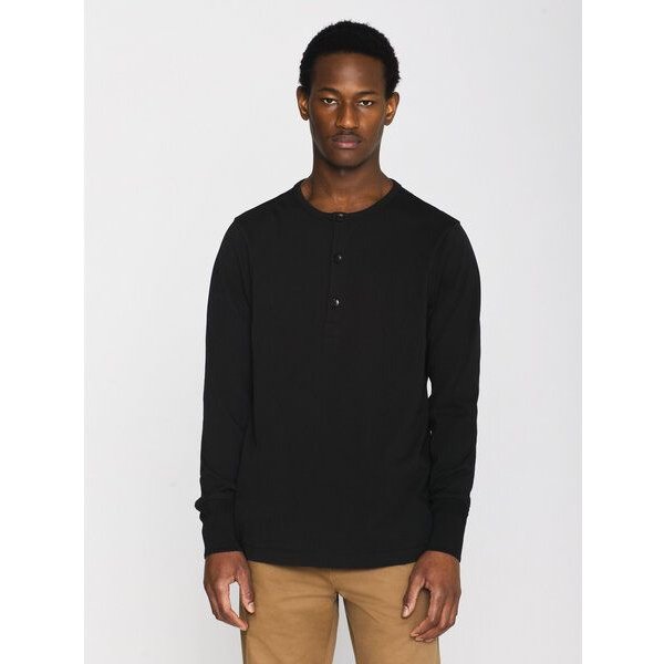 KnowledgeCotton Apparel Sweatshirt - BO long sleeve henley - aus Bio-Baumwolle