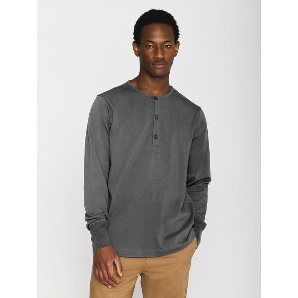 KnowledgeCotton Apparel Sweatshirt - BO long sleeve henley - aus Bio-Baumwolle