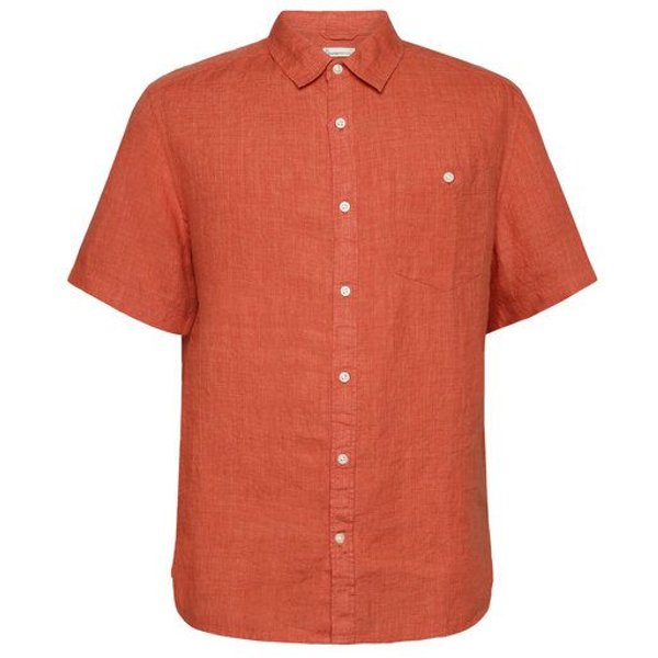 KnowledgeCotton Apparel Regular Leinen-Shirt mit kurzen Ärmeln Hemd - GOTS/Vegan