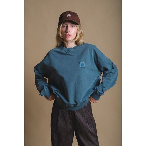 Trendsplant Women's Espliego Pigment Oversized Sweatshirt Elm Green
