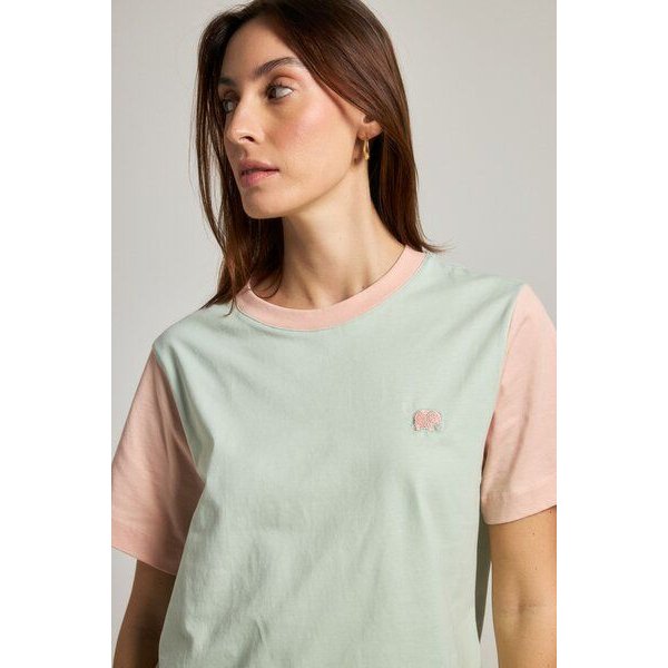 Trendsplant Women's Color Block T-Shirt Mint Green