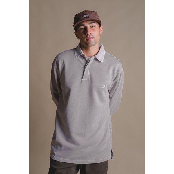 Trendsplant Essential Pigment Heavyweight Polo Sweatshirt Island Fossil