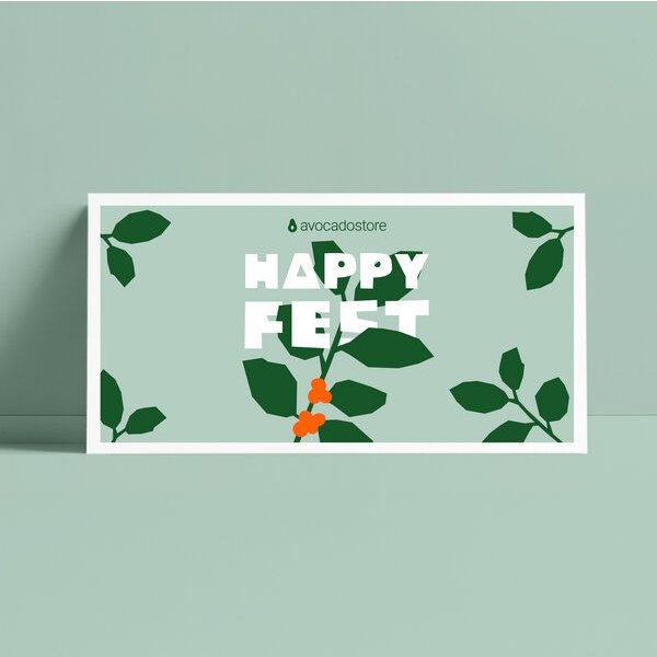 Avocado Store Wunschbetrag Gutschein als druckfähige PDF per E-Mail ab 10€ - Happy Fest - Zweig