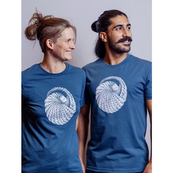 NanMa Shirt Schuppentier | Bio-Baumwolle | lokal handbedruckt in Österreich | Unisex | regular Fit | blau |