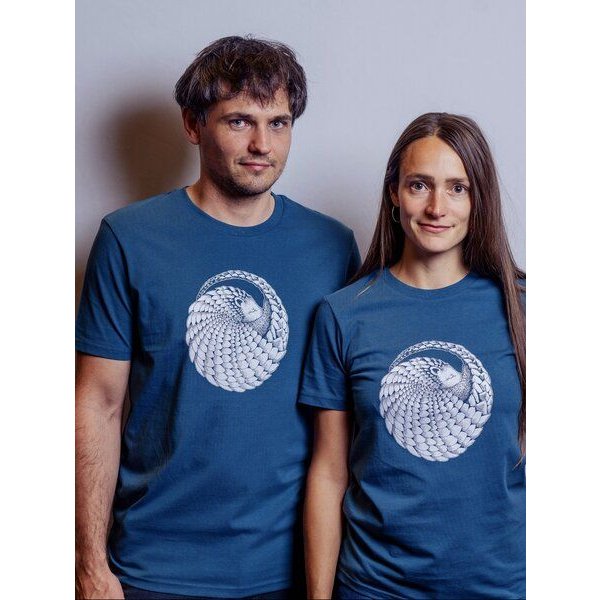 NanMa Shirt Schuppentier | Bio-Baumwolle | lokal handbedruckt in Österreich | Unisex | regular Fit | blau |