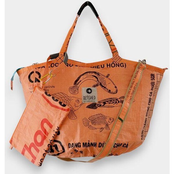 REFISHED fair fashion Tasche 'SOULMATE ZIP' Limitierte Edition! - upcycelte Fischfuttersäcke