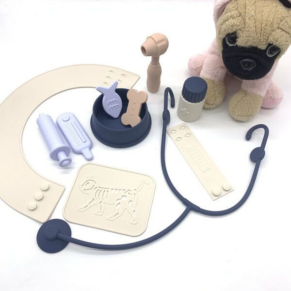 PETIKIDS Rollenspiele – Tierarzt-Set aus Silikon – Lernspiele – Französische Marke