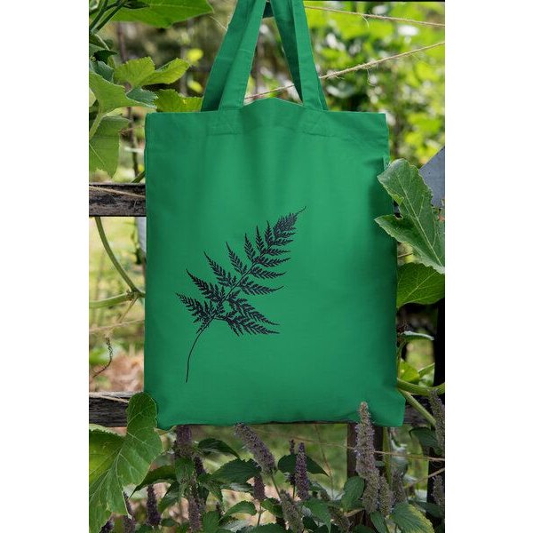 Hirschkind Fashion-Bag "Farn" kelly green - handbedruckt