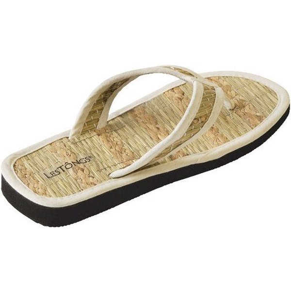 Les Tôngs Flip Flops OCEAN-V -offene Zimtlatschen aus Seegras - vegane Zimtsohle