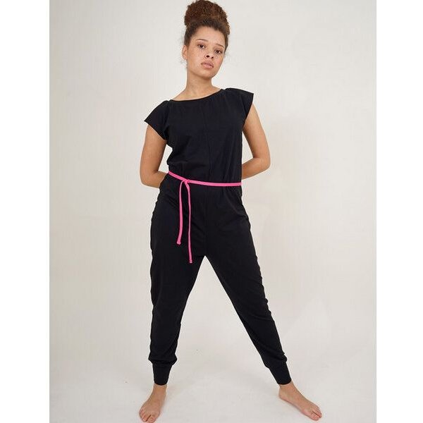 Lena Schokolade Jumpsuit Overall schwarz versch. Kordeln aus Bio-Jersey