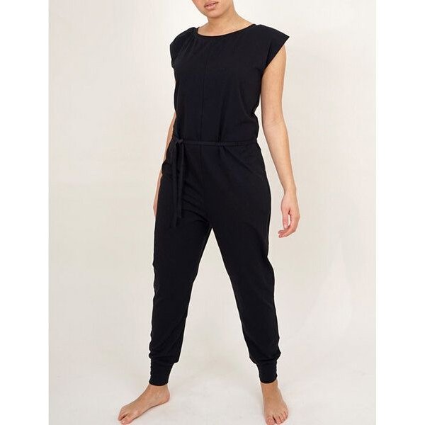 Lena Schokolade Jumpsuit Overall schwarz versch. Kordeln aus Bio-Jersey